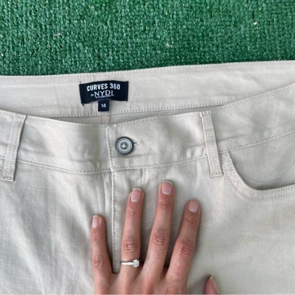 NYDJ Khaki Trouser Pants from Curves 360 Line Size 16 - Picture 7 of 9